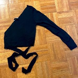 Zara Black One Shoulder Top